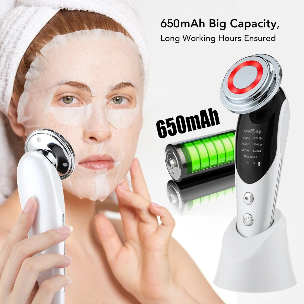 7 in 1 Face Lifting Device EMS Microcurrent Skin Rejuvenation LED Facial Neck Firming Massager Face Beauty Care Apparatus